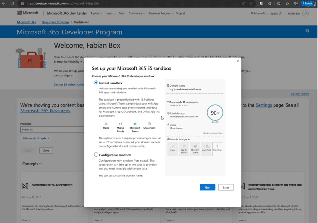 Set up your Microsoft 365 E5 sandbox