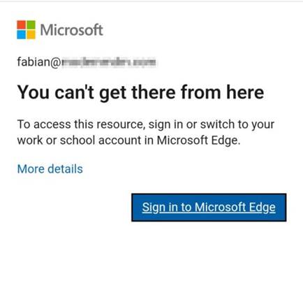 Must login to Edge