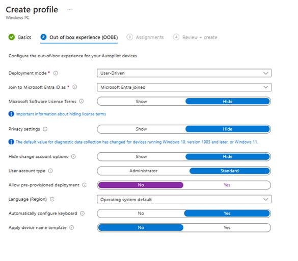 Windows Autopilot with Microsoft Intune - out-of-box experience OOBE