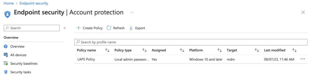 Windows LAPS in Entra ID account protection