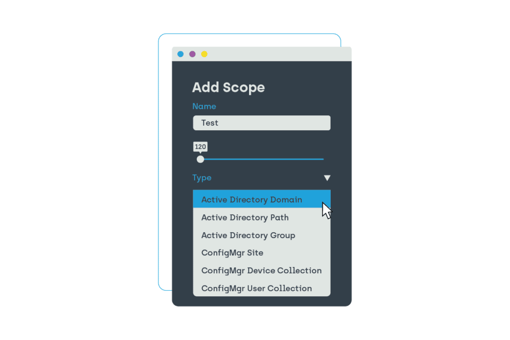 Screenshot from within Recast Management Server that enables you to set Recast Scopes.