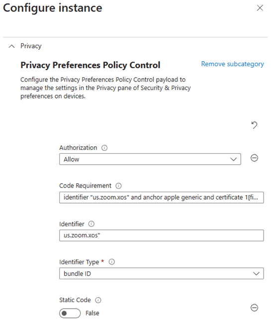 PPPC Profiles within Intune for MacOS - code requirement and ID type