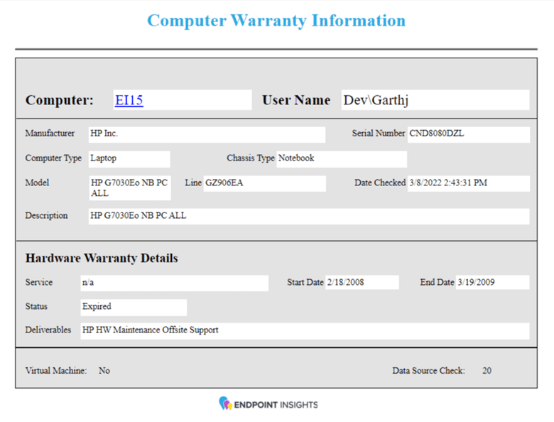 Computer Warranty Information