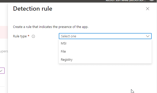 Win32 Detection rule types