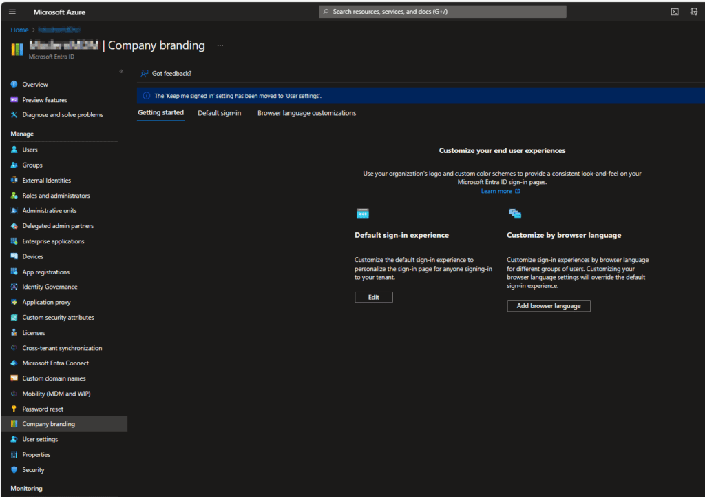 Windows Autopilot with Microsoft Intune - Entra ID custom branding