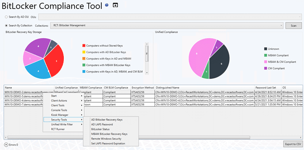 Security Tools Menu