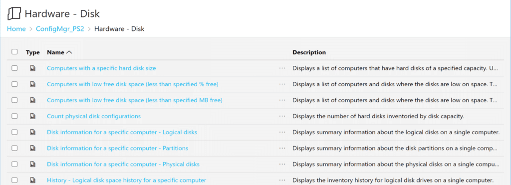 Low Disk Space - Reports