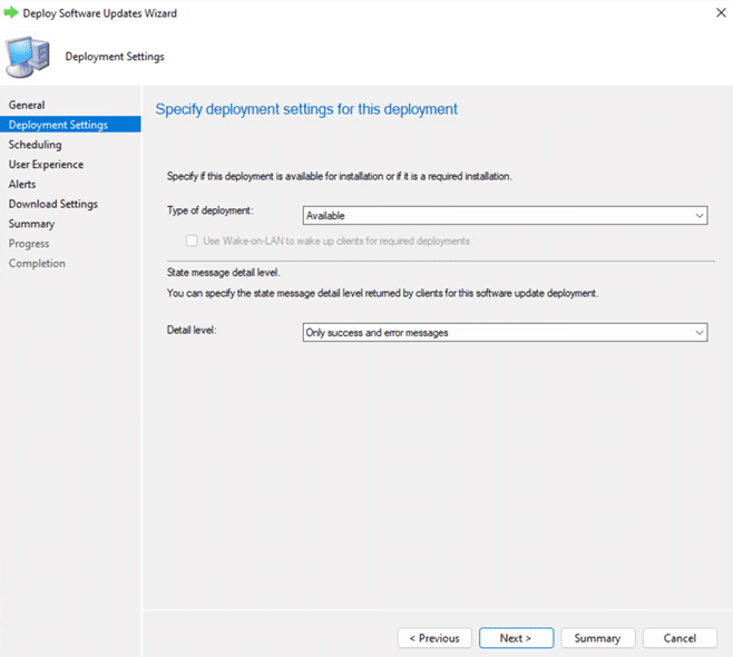 Deployment Settings