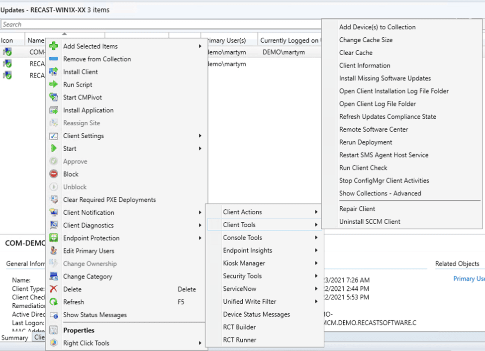 Right Click Tools - Client Tools - Remote Software Center