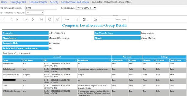 Computer Local Account-Group Details