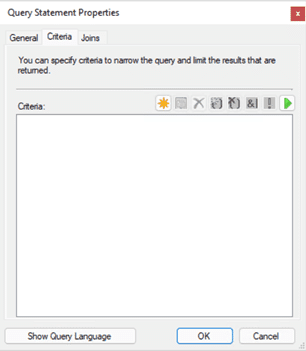 Query Statement Properties Window