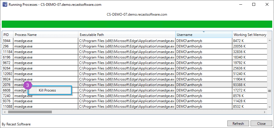 Clear Orphaned Cache and Kill a Running Process - Kill Process