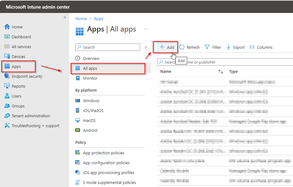 Win 32 --> 
Intune Admin Center --> Add App