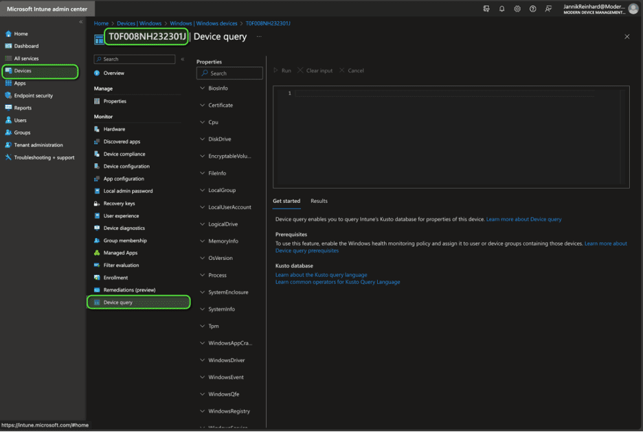 Intune Device Query