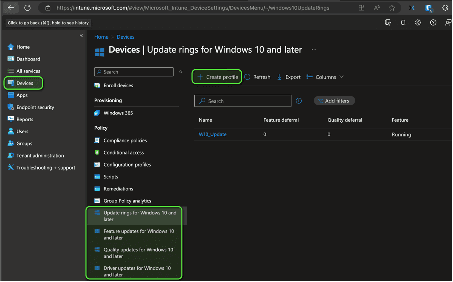 Windows Patching via Intune - Update Rings