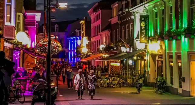 city street at night